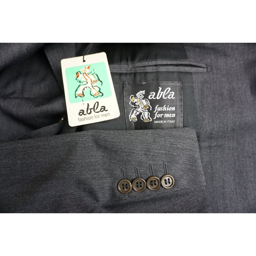 Abla x Attolini Solid Gray S120s Wool 2 Pc Suit Jacket Pants 44US 54EU NEW